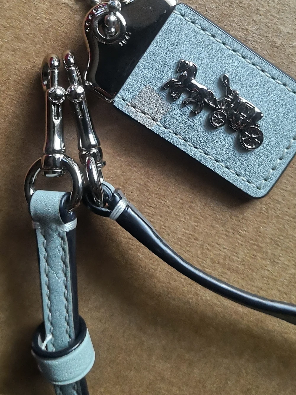 Coach Pale Light Blue Adjustable Strap & Tag 1941 Style , LIKE NEW